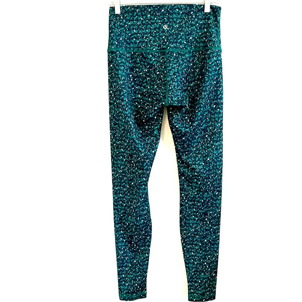 lululemon athletica Teal & Black Printed High-Rise Leggings